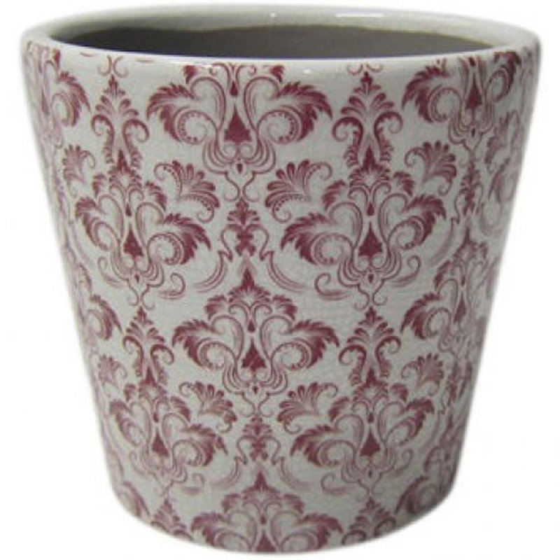 Pot de fleurs en céramique Kintzel, Rose / blanc