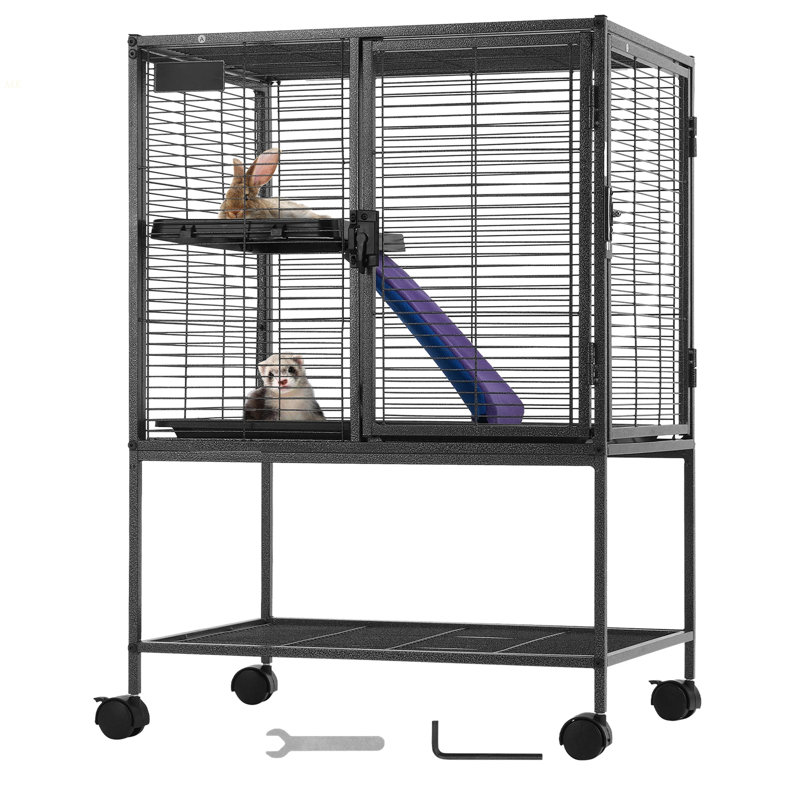 Cage à furet à 2 niveaux 34 po, H 22,18 po x l 25,2 po x P 5,8 po
