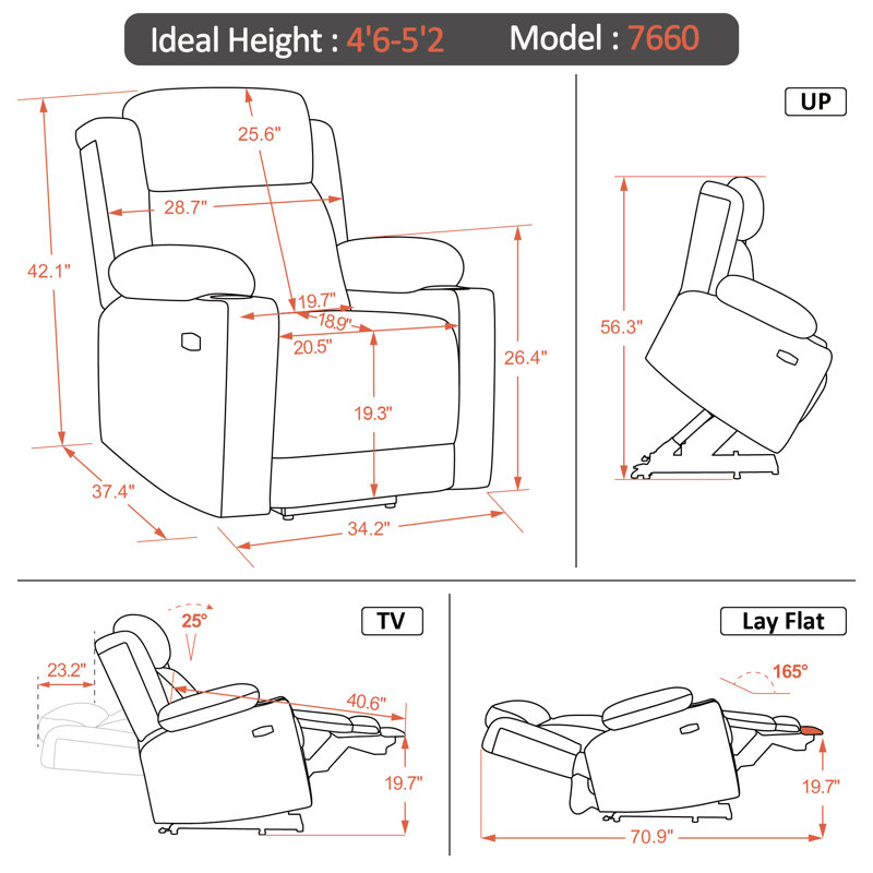 Lay Flat Dual Motor Power Lift Recliner Chair Sofa with Adjustable Headrest, Fabric, Beige 100% Polyester
