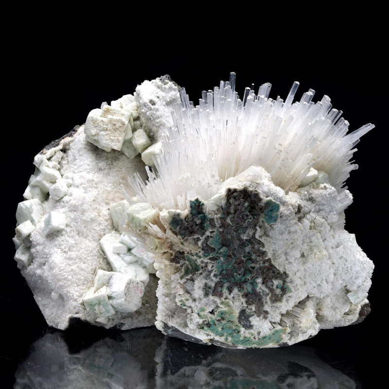 Scolécite avec apophyllite verte