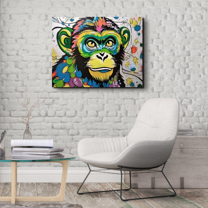 " Monkey Graffitianimals ", 26" H x 32" W