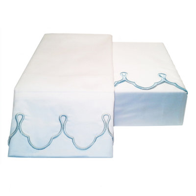 Scalloped 100% Cotton Sateen Weave Sheet Set
