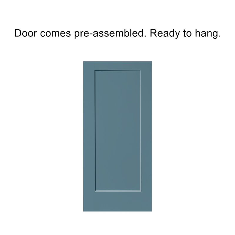 Panelled Manufactured Wood Sliding Closet Doors, 30" x 80", Blue