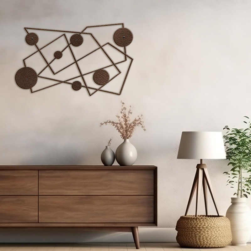 Décoration murale en métal, Bronze, H 18 po x l 36 po x P 0,05 po