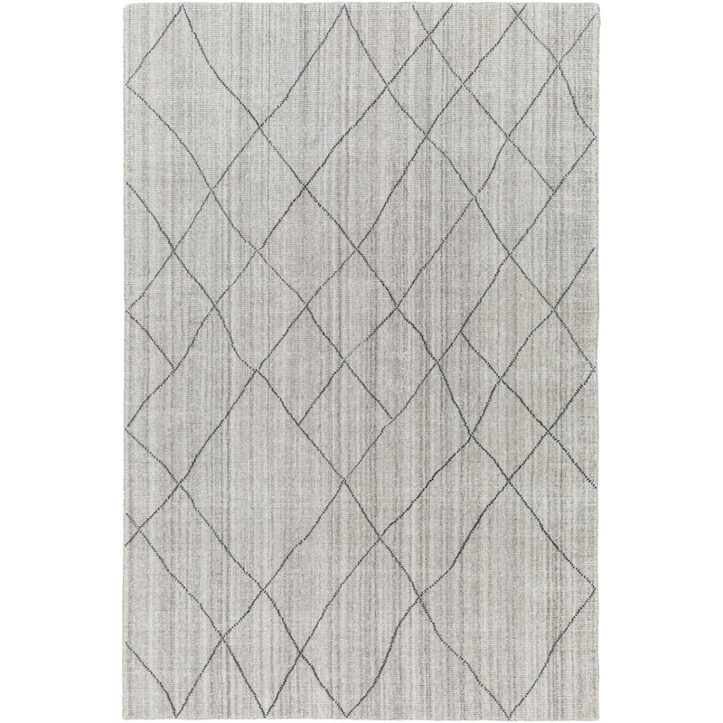 Geometric Area Rug in Gray, Rectangle 2' x 3'