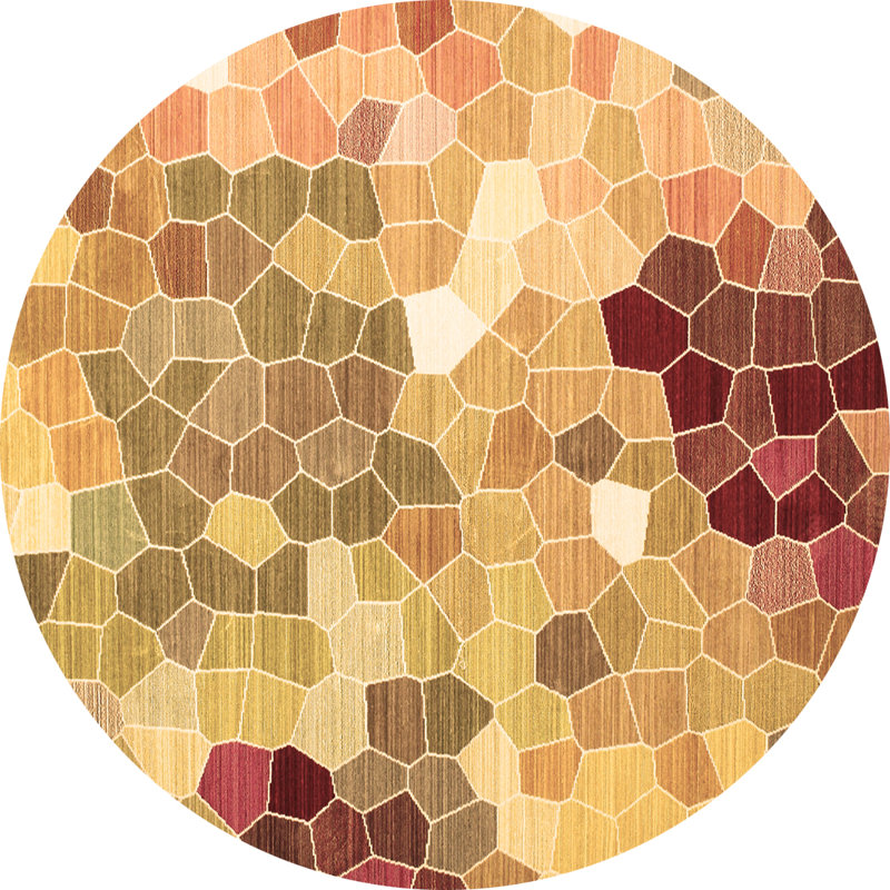 Tapis brun traditionnel 1661, Rond 5 pi