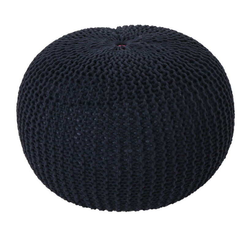 Moorer Upholstered Pouf, Dark Blue