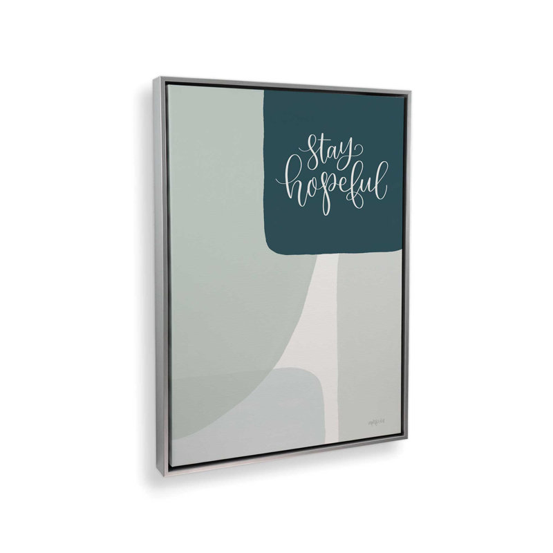 «Stay Hopeful» par Imperfect Dust, reproduction d'art, L 18 po x H 24 po, Argent, Toile avec cadre