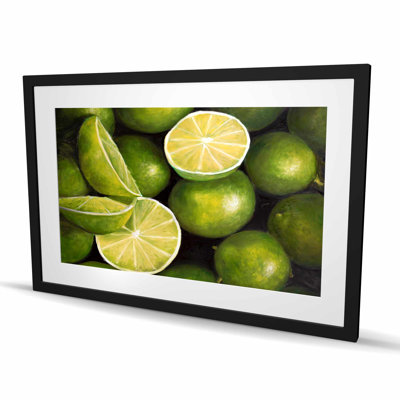 Basket of Limes - Gastronomy Kitchen Framed Matted Print