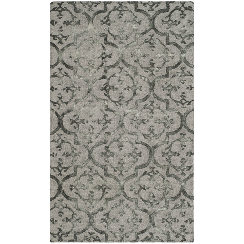 Oakton Hand Tufted Wool Floral Rug, Rectangle 3' x 5'