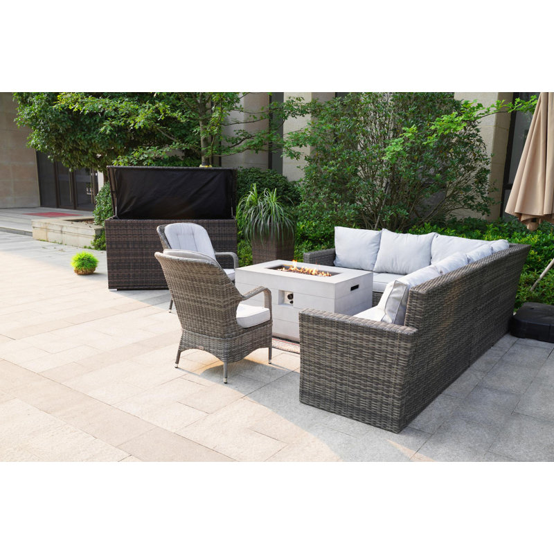 Algird 7 - Person Patio Conversation Set with Cushions