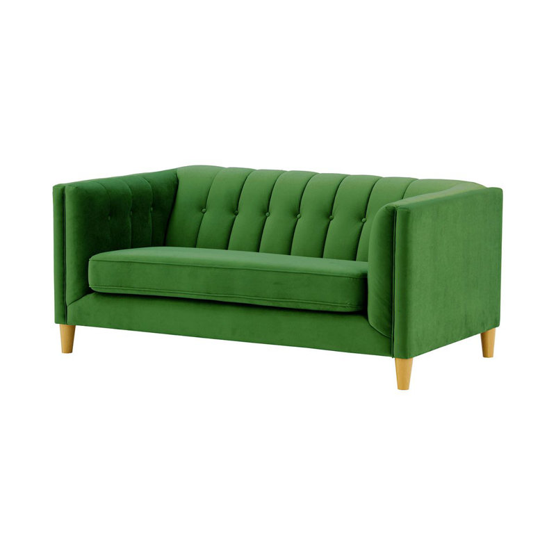 Orlis 2 Seater Velvet Sofa, Green