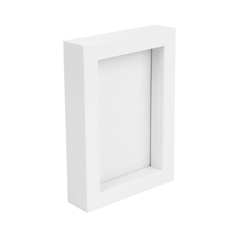 Nicola Spring - 3D Box Photo Frame - 4" x 6" - White