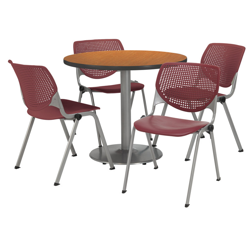 Table ronde pour salle de pause, Chêne moyen, L 36 po x P 36 po, Bourgogne