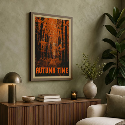 Autumn Time in the Forest Vintage - Wrapped Canvas