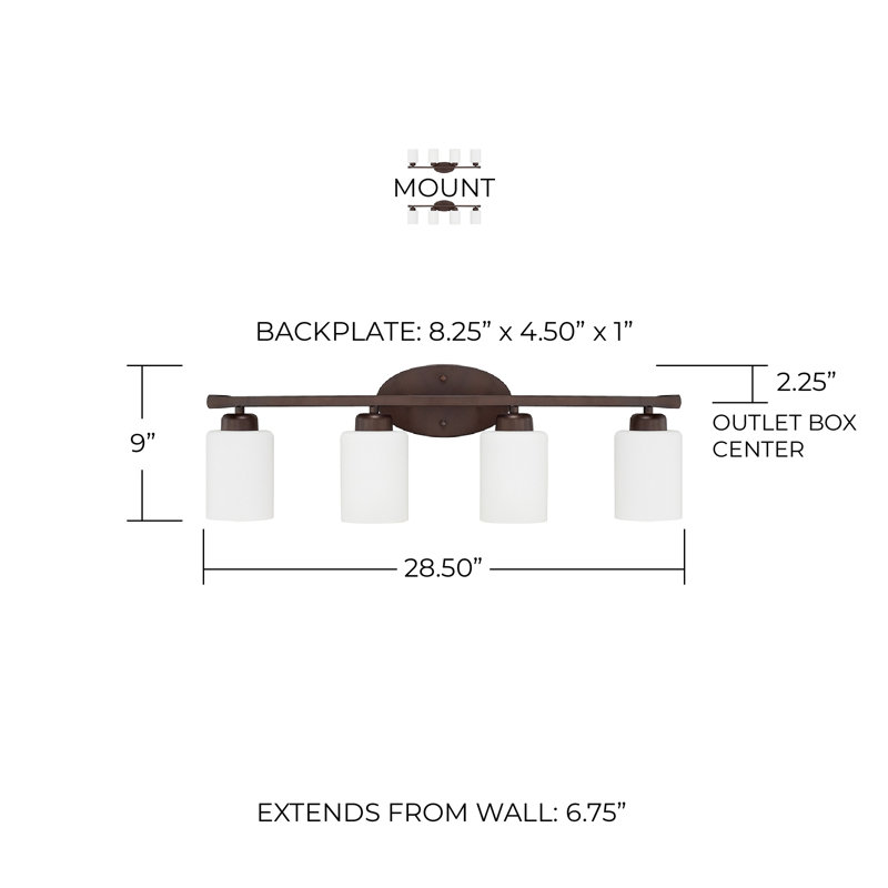 Dixon Dimmable Vanity Light, Bronze, 4