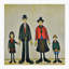 Lowry Style - Framed Print of Family Portrait - 12" Square Black Ash Frame