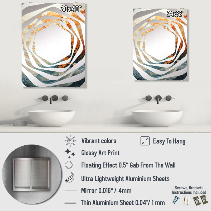 Miroir mural Poduska, 40 po x 30 po