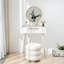 HOMCOM Modern Dressing Table w/ 2 Drawers Round Mirror for Bedroom White