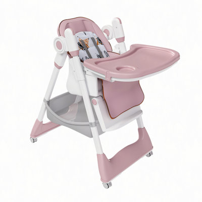 Adjustable Baby High Chair 0-6 Years – Portable Infant Feeding Seat with Safety Belt, Silent Lockable Wheels & Easy-Clean Design for Home, Dining, Living Room, Bedroom