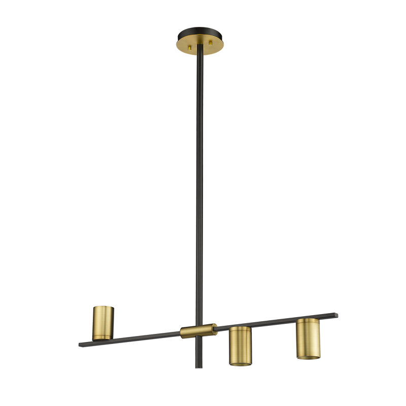 Jamari 3 - Light Dimmable Sputnik Cylinder Chandelier, Olde Brass