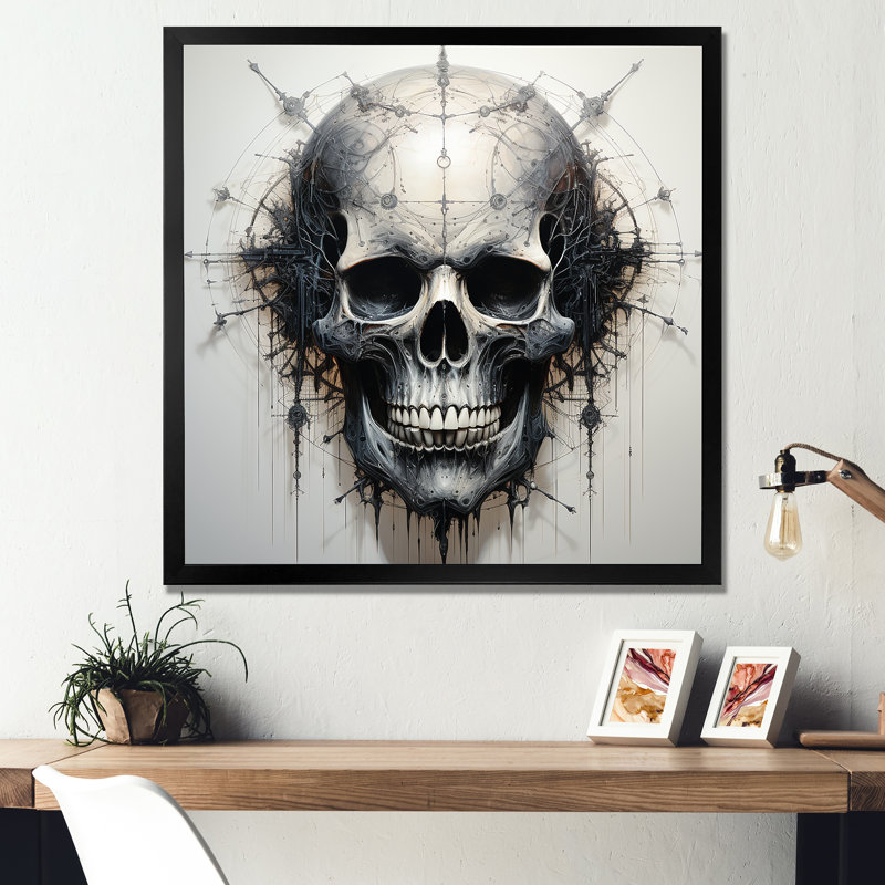 Art du crâne sur toile, Gold Picture Framed, 30" H x 30" W