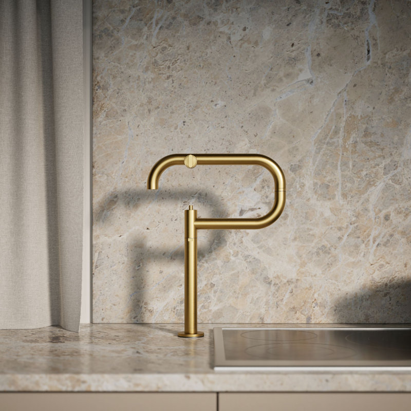 Components® Deck-Mount Pot Filler, Brushed Brass