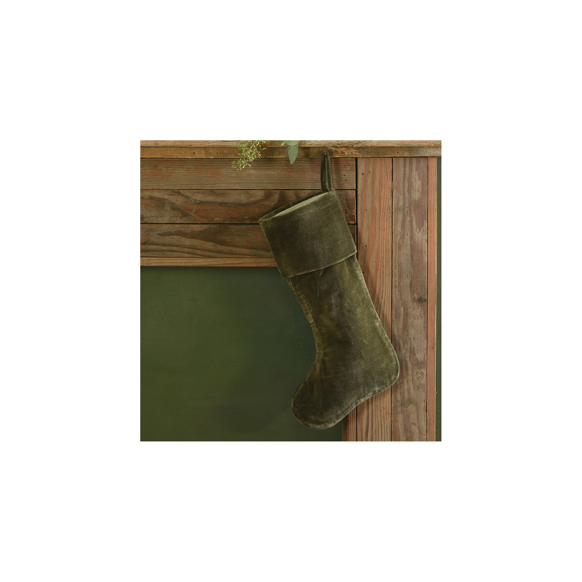 Velvet Stocking, Sage Green