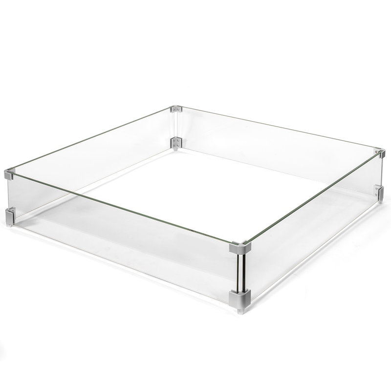 Pare-étincelles de table (verre), H 6 po x l 29,5 po x P 29,5 po