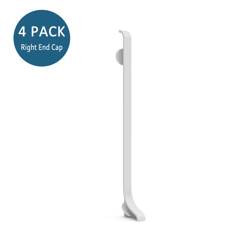 Embout droit pour accessoires de plinthe en aluminium argent mat (ensemble de 4), Argent argent