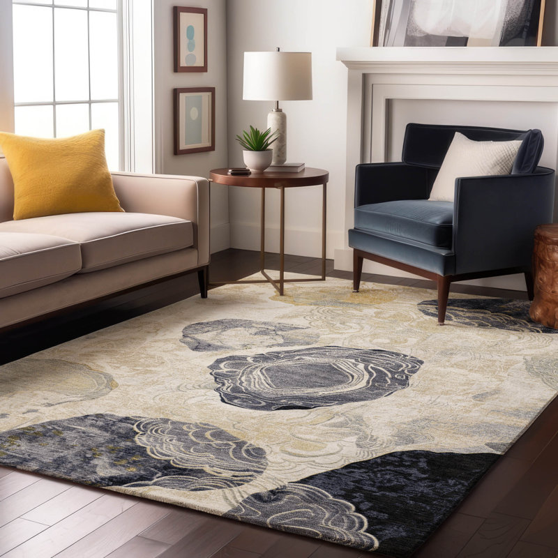 Premium Machine Washable Mehara AMF1686 Geometric Rug, Rectangle 8' x 10'