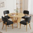 Table de salle à manger pliante ronde 43,31 "avec chaises en tissu 2/4/6, ensemble de salle à manger de style britannique peu encombrant pour les petits espaces