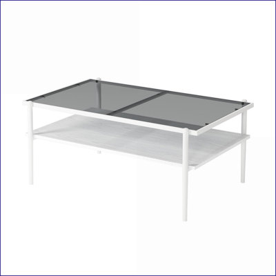Table basse noire ovale en verre trempé pour le salon, facile à nettoyer et amp; Capacité durable de 220 lb