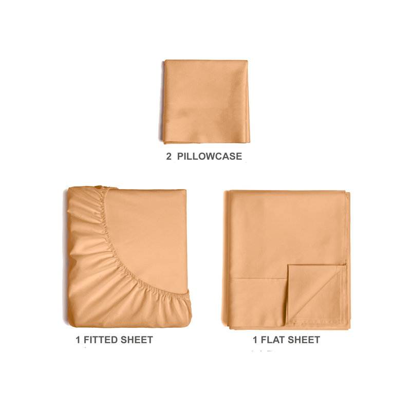  Ensemble de draps en rayonne de bambou 4 pièces Premium Luxury, Ensemble de draps pour lit simple avec deux taies 
