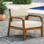 Chaises longues pour patio Lb, coussins crème en bois d'acacia, porche moderne