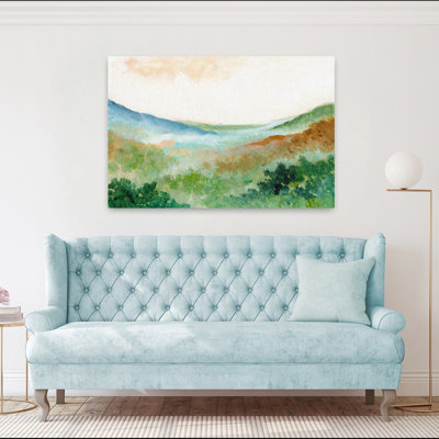 Misty Mountain Serenity Peaceful Serene Tranquil Forest Landscape Wall Art