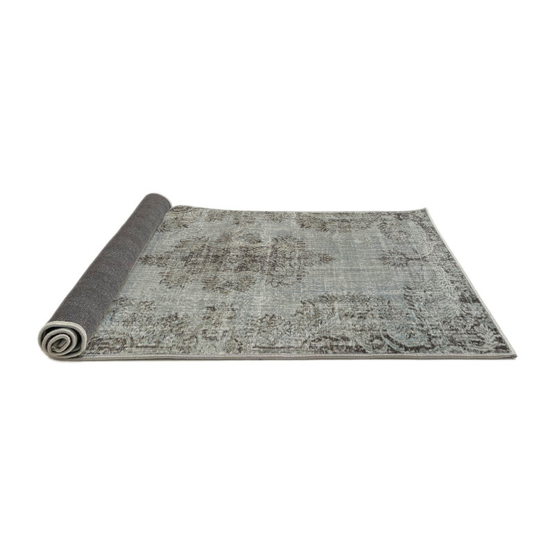 Tapis traditionnel gris / gris fumée Plewak, Rond 4 pi