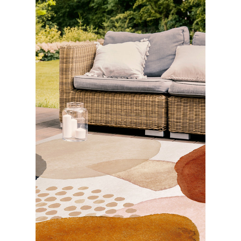 Soliel Abstract Vinyl Machine Printed Area Rug, Rectangle 140 x 200cm