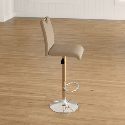 Axtyn Swivel Upholstered Adjustable Height Counter Stool with Metal Frame