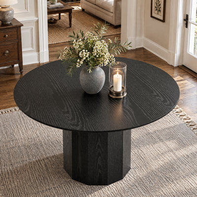 Solid Wood Dining Table Round Pedestal Kitchen Table