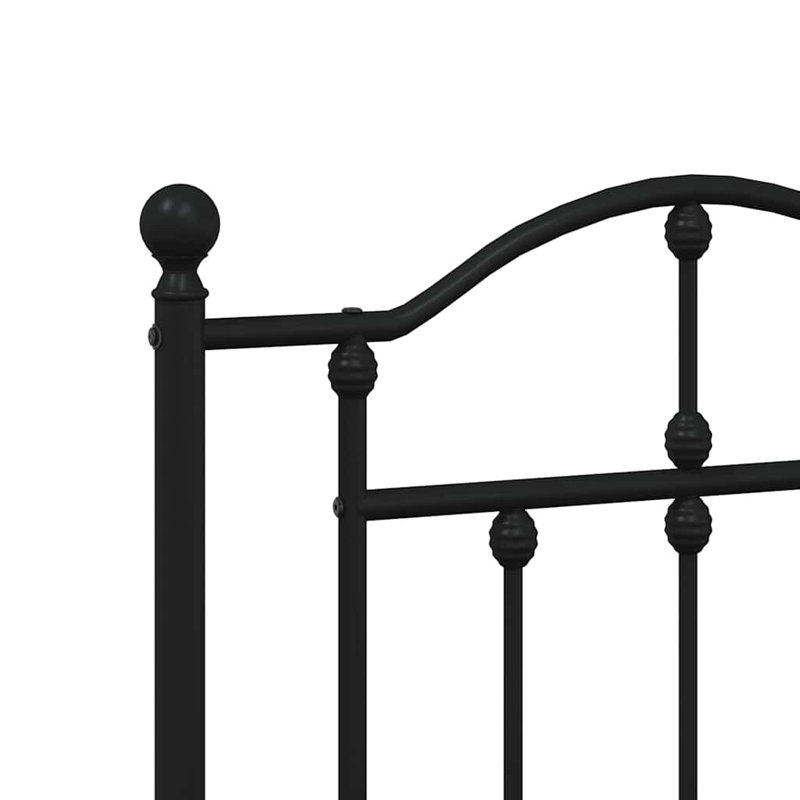 Structure de lit rectangulaire en acier thermolaqué noir vidaXL, Noir, 78,7 po x 78,7 po