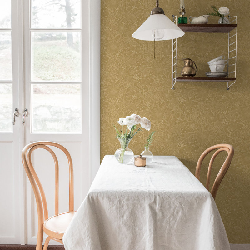 Cahterine 10.05m x 53cm Wallpaper Roll, Ochre