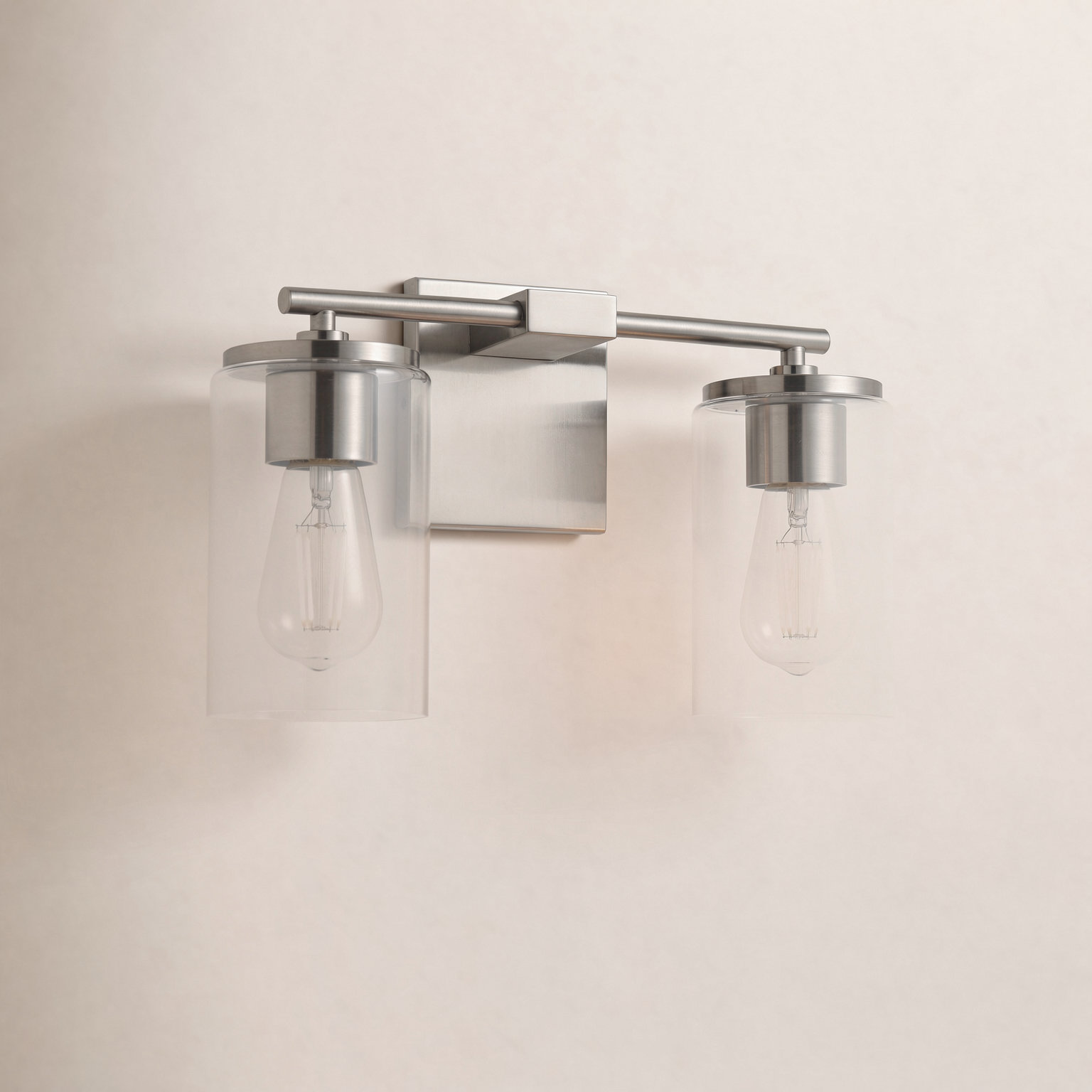 Gabi Linear Vanity Light, Nickel, 2 Lights