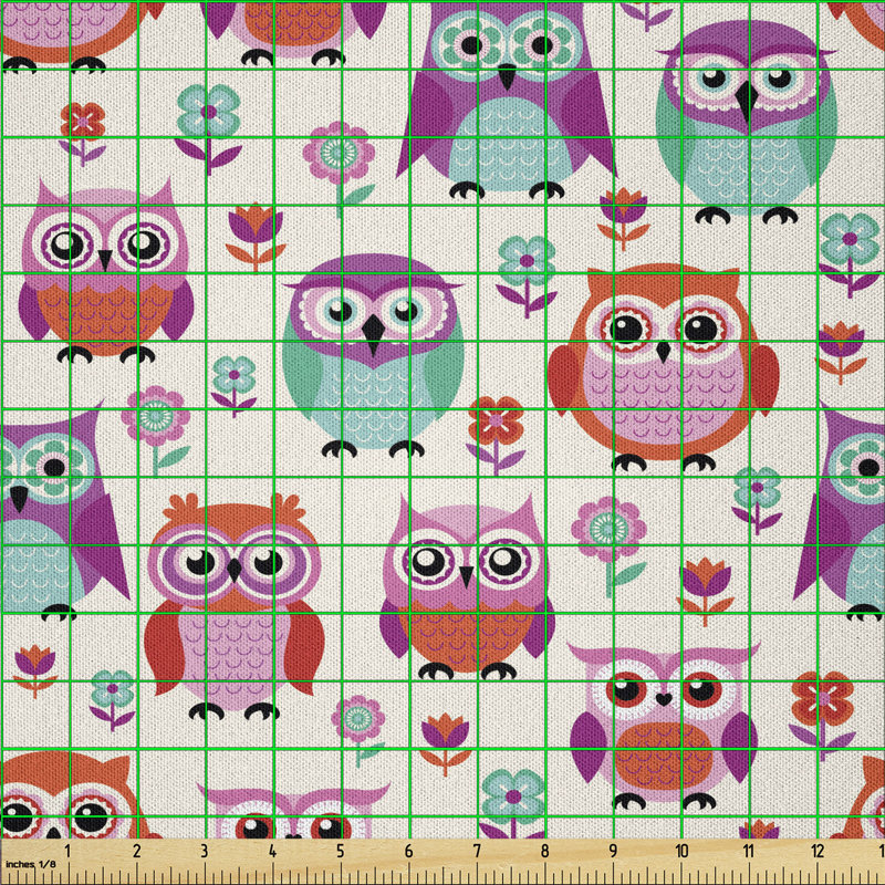 Cyanthia Owls Happy Hipster Fabric