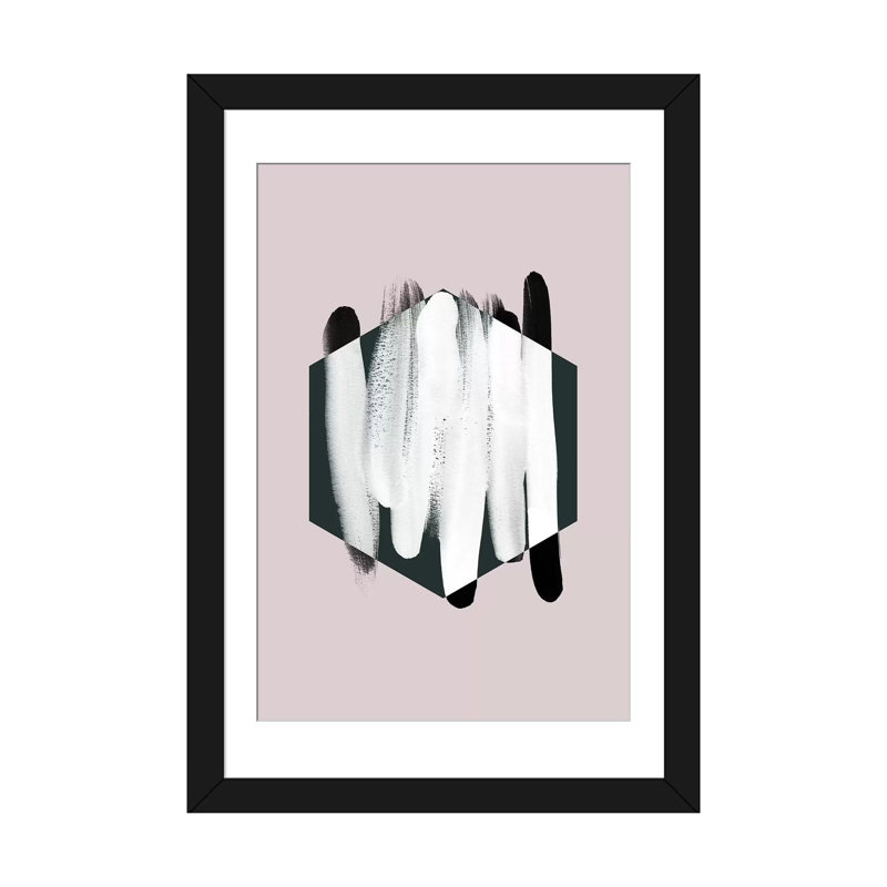 «Minimalisme XXIII», impression sur toile tendue, H 32 po x l 24 po x P 1 po, Papier d'art encadré noir, Blanc