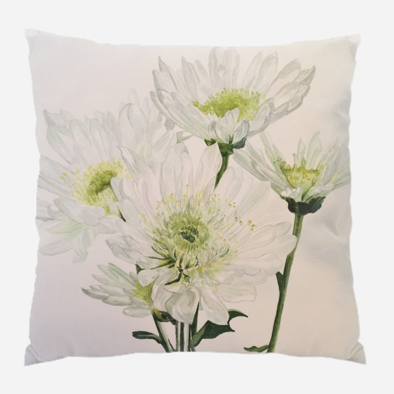 Coussin décoratif fleurs Alcaraz, Microsuède, Intérieur