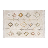 Kaarol Earth Cotton Moroccan Area Rug in Olive/Soil Brown/Ivory