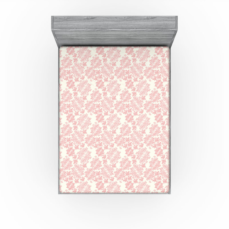 Drap-housse Ambesonne, Mauve pâle, rose pastel / floral, Drap-housse de taille très grand