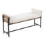Banc 18 po avec métal noir, bois brun et tissu-1723165391