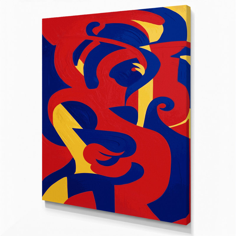 Abstract Figurative 25 Red Canvas Wall Art, 20" H x 16" W